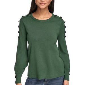 KARL LAGERFELD PARIS Women's Button-Sleeve Sweater - Size M